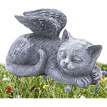 Statua Angelo Per Gatto In Resina - Memoriale Per Animali Domestici, Per Giardino O Casa, Design Commovente