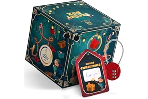 ESC WELT Geheimbox Weihnachtsgeschenkbox - Kreative Geschenkbox für Geld, Gutscheine und Geschenkkarten - Geschenkbox für Geldgeschenke - Einzigartige Geschenkverpackung für Weihnachten