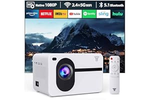 ZDK 2024 New Upgraded Mini Projector with Enhanced Features 5G WiFi, Full HD 1080P, BT 5.1 Support, 12000 Lumens for Home Cinema, Compatible with Smartphones, Android/iOS/TV Box/PS5/XBOX.