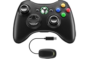 Molyhood Xbox 360 Controller, 2.4 G Wireless Game Controller Gamepad Joystick Dual Vibration Improved Ergonomic Design for Microsoft Xbox & Slim 360 PC Windows 7, 8, 10