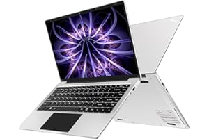 WOZIFAN Ordinateur PC portable 14 pouces 256Go Win11 Celeron N4020 Support 1 To SSD Expansion 2.4G+5G WiFi Bluetooth 4.2 USB HDMI 1920 x 1080 FHD avec souris sans fil & Membrane de clavier AZERTY - Argent