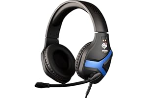 Konix FFF Auriculares Gaming Nemesis PS4, PS5, Switch, Xbox One y Series X|S - Micrófono 45° - Cable 1,5 m - Conector Jack 3,5 mm - Negro y Azul