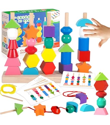 Jeu De Tri Montessori - 25 Cube En Bois - Formes Catégories Et Motrices Fines Couleurs