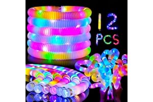 KAYSENSUK 12Pcs Pop Tubes, Sensory Stretch Tubes Colorful Fidget Toys Sensory Tube Children’s Educational Toys Elastic Fun Stress-Relieving Toys, Autism and Special Needs. Reduce Anxiety and Stress