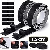 Cırt Bant 1.5 cm &ndash; 5 Metre Siyah Hook & Loop &ndash; G&uuml;&ccedil;l&uuml; Tutuculuk &ndash; Tekstil, Kablo D&uuml;zenleme, Ev & Ofis Kullanımı (siyah) (&uuml;r&uuml;n&uuml;