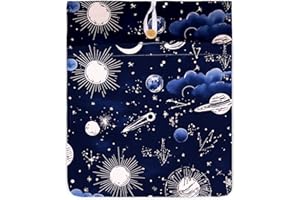 NICENEEDED Custodia per Libro Notte Stellata, Copertina del Libro con Bottone, Custodia Protettiva per Libri per Amanti dei Libri, Custodia Impermeabile per Libri con Tasca Frontale