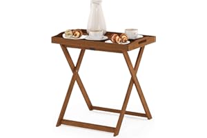 Furinno Tioman Small Hardwood Table d'Extérieur, Naturel, 40,13 x 62,23 x 67,56 cm
