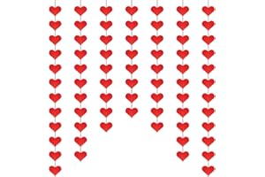 AINDEN Herz Girlande Deko Valentinstag – 72er Set Rote Herzen zum Aufhängen, Keine DIY, Perfekte Dekoration für Valentinstag, Hochzeiten, Jahrestage & Romantische Partys