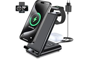 Cargador Inalámbrico 3 en 1 para iPhone 15 Pro Max/15 Pro/15 Plus/15/14 Pro Max/14/ Pro/13/12/11/XS, Carga Rápida para Apple 