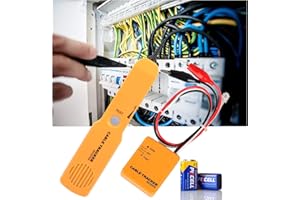 DVONE Leitungssucher für Leitungen und Telefonkabel, Protable Kabelfinder mit 2 Batterien und Krokoklemmen Durchgangsprüfer für Zusammenstellung Netzwerkkabeln, Telefonleitungsprüfer