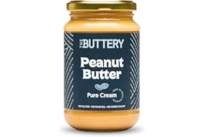 The Buttery – Peanut Butter Pure Cream/Crema de Cacahuete Suave, 100% Cacahuete Alto Oleico Saludable, Sin Aceite de Palma ni Azúcares Añadidos ni Gluten, Fuente de Proteína, Apto Veganos - 350g