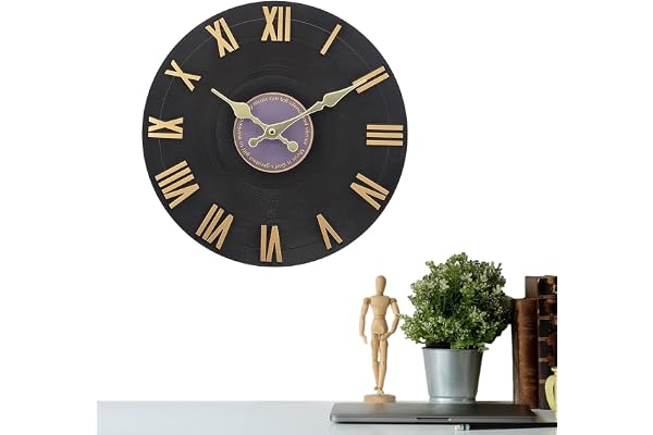 Yiohejy Horloge d'extérieur pour terrasse, Grande Horloge créative étanche, Style Disque, minuterie décorative, Dispositif de chronométrage à Piles pour Lieu de Travail, Maison, Jardin