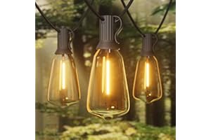 Yuucio Catena Luminosa Esterno, 55M ST38 LED Luci da Esterno con 90+3 Plastica Lampadine, Impermeabile Catene Lucine Stringa Esterni per Giardino,Balcon,Terrazzo,Patio,Interno, Bianco Caldo