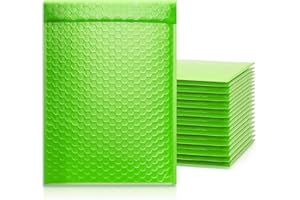 Yomuse 25pcs A4 Padded Envelopes, 240mm x 320mm (9.5x12.6 Inch) Poly Bubble Mailers Self Seal, Waterproof Postal Bags for Mailing/Packaging (Green)