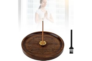 ANZOAT Holzlotus Räucherstäbchenhalter,Räucherstäbchen Halter Lotus Stick Räuchergefäß,9 Loch Incense Holder mit Reinigungsbürste für Yoga,Spa,Meditation,Weihrauch