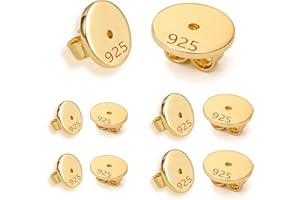 ASH'S CHOICE Argent sterling 925 Accessoires, Hypoallergénique en Argent Sterling, dos de sécurité 6 mm/8 mm remplacement pour Fabrication de Bijoux