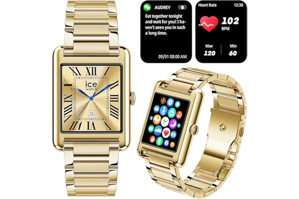 ICE-WATCH - Ice Smart TKS 2.0 - Montre connectée élégante pour Femme (1,41 Pouces) - IP68, Suivi des activités physiques et de la santé
