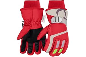 7-Mi Kids Winter Warm Water-Resistant Gloves for Skiing Snowboarding Cycling Riding Outdoor Activities Children Mittens for 4 To 6 Years Old