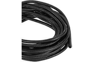 DMiotech 14m Wire Loom Split Tubing 12.7mm, Cord Protectors from Pet Flexible Conduit Cable Management for Office, Home, Garden, Black