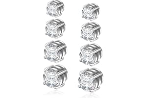 Gojewen Magnetic Earring Studs Women Men Fake Earring Non Piercing Clip on Magnet Jewellery Stainless Steel