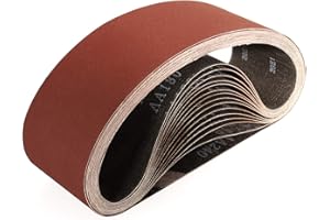 Sruhrak Bandas de Lija 75 X 533 mm - Granos 400 Lijado Correas Para Lijadora de Banda (15 UNIDADES)