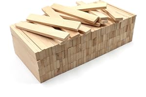 VmG-Store 80x Listones de madera de haya (22x8x160mm), bloques sueltos para manualidades, para hacer palitos de manualidades (haya 22x8x160mm)