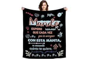 ACAROMAY Regalo Marido, Regalos para Mi Esposo Día del Padre Regalos Originales para Hombre Ideas Regalo de Cumpleaños Navidad Decoración Mantas (Marido-Negro)