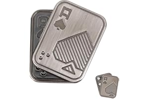 FADBUDSS Metal Poker Fidget Slider for Adults, Metal Poker Push Card Stress Relief Toy EDC Fidget Toys Portable Stress Relief Toy Anxiety Stress Relief Toy Gift for Men Women (Silver A)
