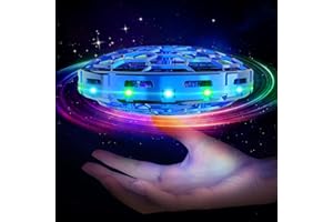 Skeufy Fliegender Ball, Magic Spinner Ball mit RGB Licht, Flying Orb Ball Mini Drohne für Kinder, Hand Controlled Schwebeball Spielzeug Geschenke für Jungen Mädchen 6-12 Jahre (Blau)