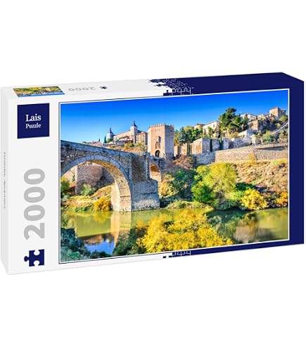 Hermosa vista panorámica de toledo, paisaje urbano medieval español, casco antiguo, castilla la