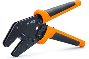 Wirefy Pinze Crimpatrici 22,8 cm Senza Matrice a Ricambio Rapido - Attrezzo Crimpare Alta Leva - Strumento Crimpatura Capicorda - 0,13-21,1 mm²