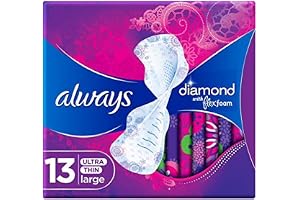 Always Pads Ultra Diamond Regular Flow, 13 | Experience our flex-foam Always protection, abosrbs 10x its weight!