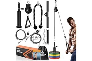 LAT and Lift Pulley System Gym, SERTT Upgraded DIY Fitness Pulley Cable Machine Attachment for Triceps Pull Downs, Biceps Curl, Forearm, Shoulder - Home Gym Exercise Pulley System Equipment