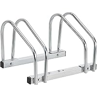 [neu.haus] Fahrradständer für 2 Fahrräder - freistehend - Bodenparker Silber