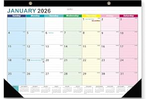Wawasia Wall Calendar 2026-2027 Monthly Desk & Wall Calendar with Corner Protectors,18 Months, Thick Paper, To-do List and Notes (from Jan 2026 to Jun 2027)