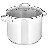 Amazon Basics - Pentolone in acciaio INOX da 7,6 litri, con coperchio - Argento