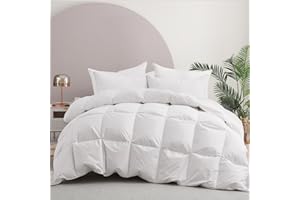 puredown Edredón Nórdico de Plumón 200x220cm para Cama 135, Todas Estaciones, Relleno Pluma y Plumón de Ganso Desde latitudes Altas, Ligero y Suave, 100% Algodón, Lavar a Maquina (Blanco)