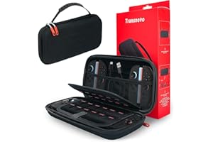 TRANSNOVO Carrying Case Compatible with Nintendo Switch-2, Lightweight & Durable Travel Case, Card Storage for 24 Games & Accessories, Soft Lining, Water-Resistant EVA Shell, Rubber Handle, Black-2025