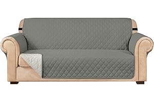 subrtex Gesteppter Sofabezug, wendbar, für 1-, 2-, 3-Sitzer, mit verstellbaren Gummibändern, seitliche Aufbewahrungstasche