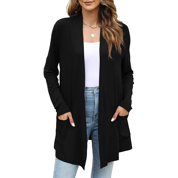 Women's 3/4 Sleeve Open Front Cardigan - Extra Soft Viscose From Bamboo, Made In USA, Large, Mustard Color