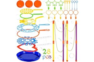 NCKIHRKK Zestaw baniek mydlanych, 28 szt. zabawek z bańkami mydlanymi gigantyczne bańki mydlane dla dzieci dorosłych z 2 dużymi pałeczkami baniek do zabaw na świeżym powietrzu, urodzin dzieci przyjęć