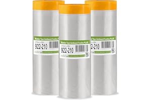 Colorus Abdeckfolie mit Klebeband – 3er Set 210 cm x 20 m – Goldband Masker Tape – extra breite Abdeckfolie für Wände & Türen – selbstklebendes Malerband für Innen & Außen