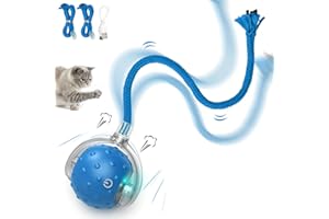 FLERDMAU Jouet Chat Interactif - Jouet pour Chat Balle Interieur - Jouet électrique Automatique pour Chat - Gazouillement - Mouvement Irrégulier & Cache-Cache