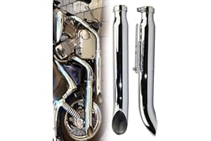 GXQFF 1 Paar Auspuff Schalldämpfer Motorrad Für Harley Und Suzuki VL 125/800/1500 Intruder Bobber, Chrom, Verjüngt, Drehen Heraus, Eisen, Zubehör-Chrome