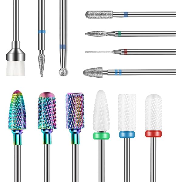 MEISO 5er Set Keramik-Nagelfräser – Für Gel, Acryl, Nagelhaut | Maniküre & Pediküre Zubehör, Wiederverwendbar