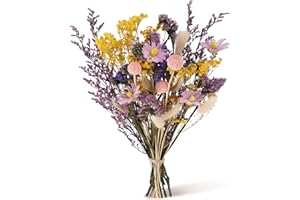 ‎LAUMOE LAUMOE 30 Stück Trockenblumenstrauß Groß Set, 42cm Brautstrauß Trockenblumen Strauß Groß zum Basteln Strohblumen Getrocknet für Wohnzimmer Home Hochzeit Vasen Herbst Tischdeko (Stil 3)
