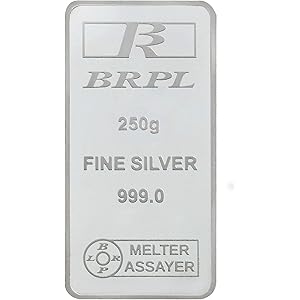 Bangalore Refinery 999 Purity Silver Bar 250 Grams