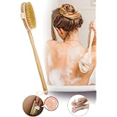 Natural Horsehair Cellulite Brush with Ankanorm Wooden Handle Exfoliating Massage Brush Bath Brush