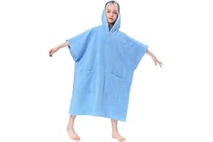 TOMEEK Hooded Towel for Kids Microfibre Kids Surf Poncho Towels Changing Robe Towel with Pocket Boys Girls Beach Poncho for Swimming,Surfing