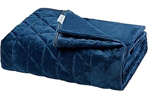 ‎CALMZY Calmzy Fleece Bettbezug für Gewichtsdecke 150x200cm - Bezug für Schwere Decke für erholsamen Schlaf & schnelles Einschlafen - Therapiedecke für Erwachsene – Weighted Blanket - Navy Blau
